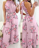 Summer Fashion Beach Style Floral Pleated Jumpsuit Women